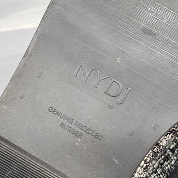 NYDJ Eileen Ankle Boots Black and White Tween Lace Up Zip Closure Size 8 - Picture 13 of 13